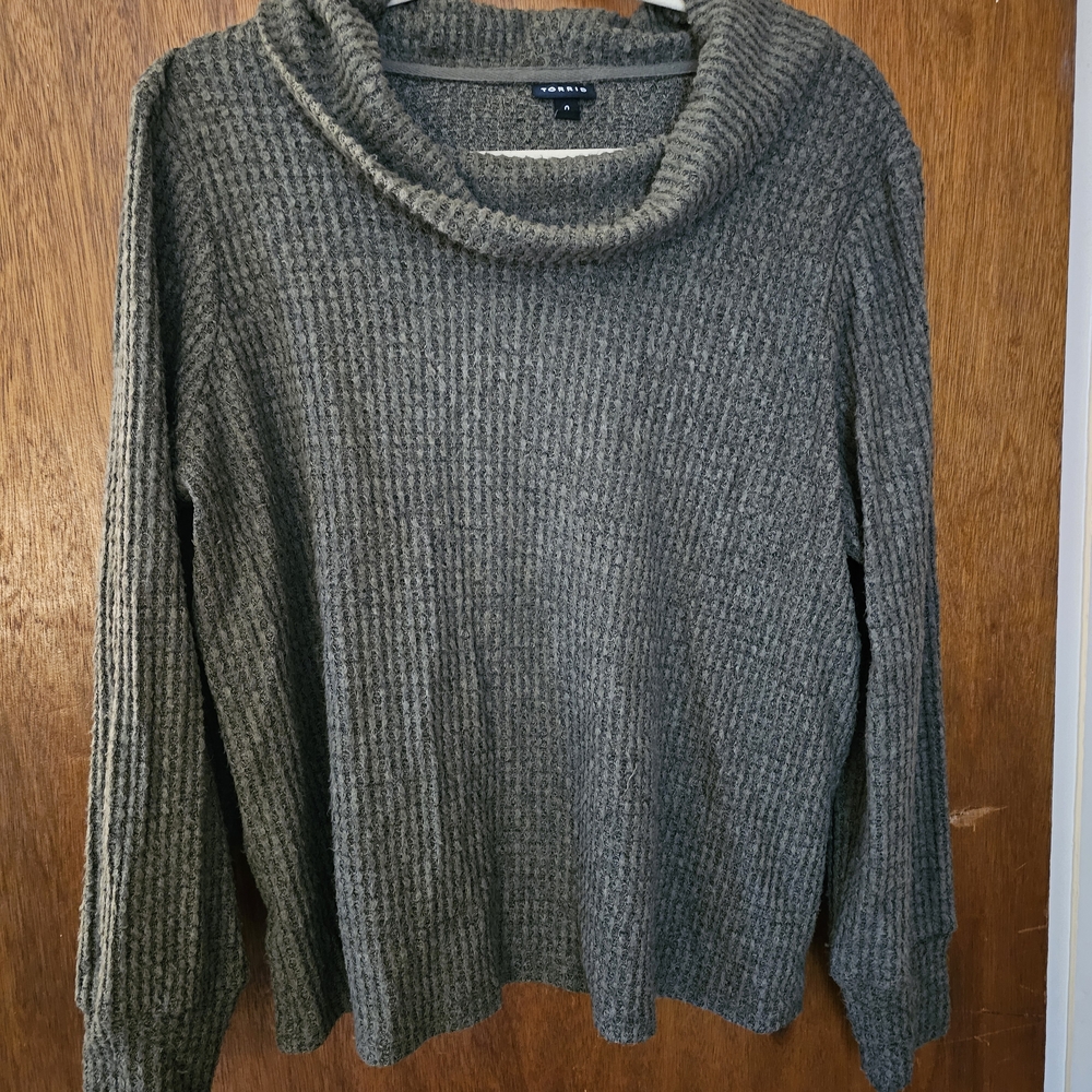 Torrid Olive Green Cowl Neck Sweater